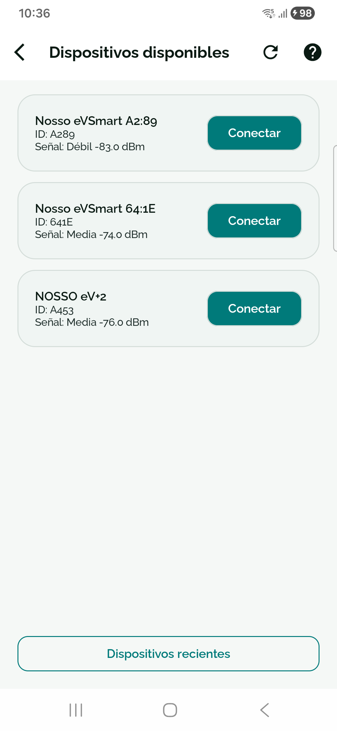eV+ Config - Dispositivos
