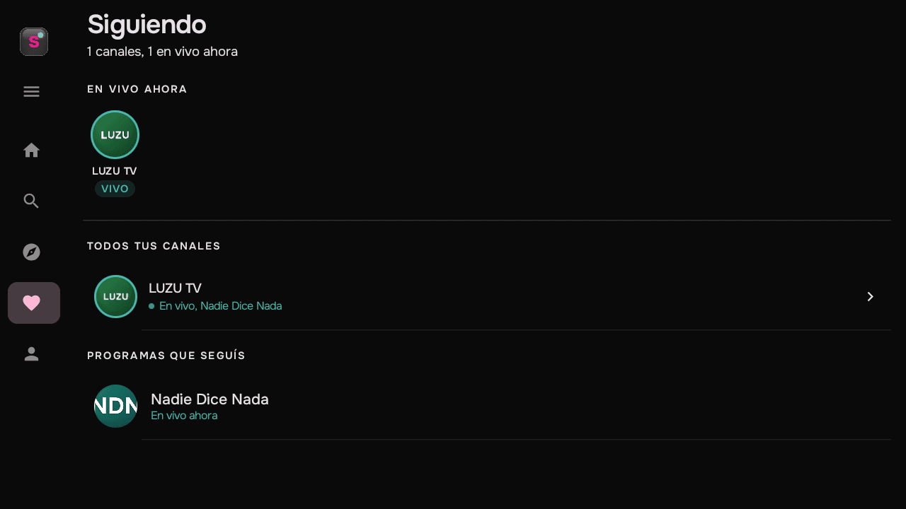 Streem en Android TV, canales seguidos